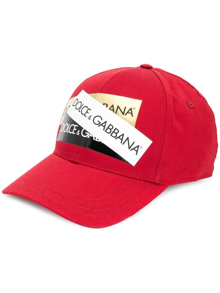 Dolce & Gabbana Logo Prints Cap - Red