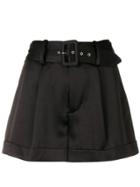 Alice+olivia Belted Pleated Shorts - Black