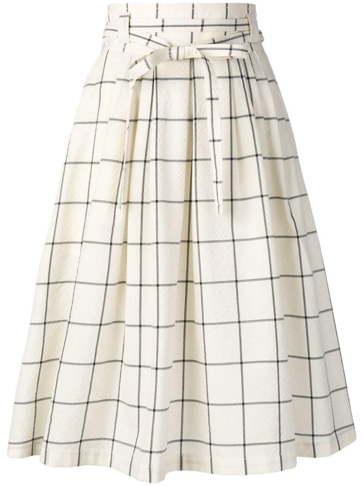 Ps Paul Smith Check Print A-line Skirt - Neutrals