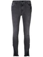 Frame Le High Skinny Asymmetrical Jeans - Grey