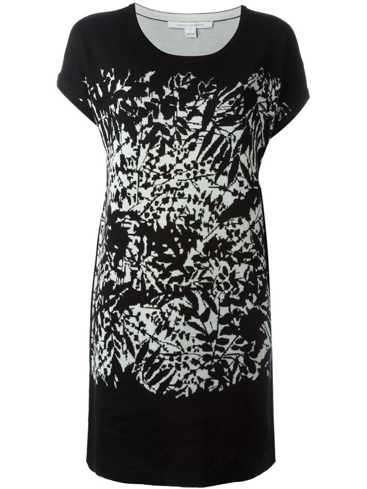 Diane Von Furstenberg Foliage Patterned Knit Dress