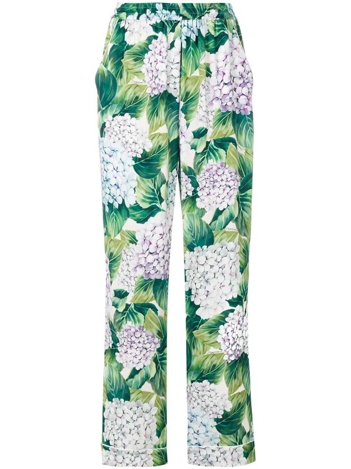 Dolce & Gabbana Hydrangea Print Pyjama Trousers - Green