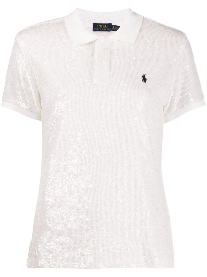 Polo Ralph Lauren Sequined Polo Shirt - White