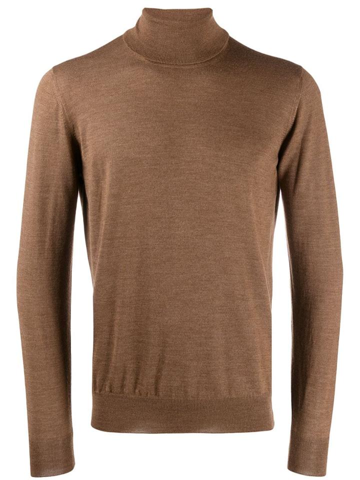 Tagliatore Turtleneck Jumper - Brown