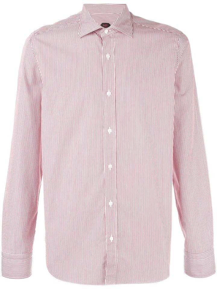 Mp Massimo Piombo Striped Long Sleeve Shirt, Men's, Size: 39, Red, Cotton