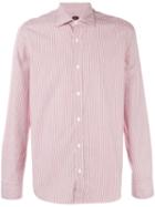 Mp Massimo Piombo Striped Long Sleeve Shirt, Men's, Size: 39, Red, Cotton