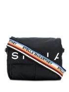 Stella Mccartney Logo Print Padded Shoulder Bag - Black