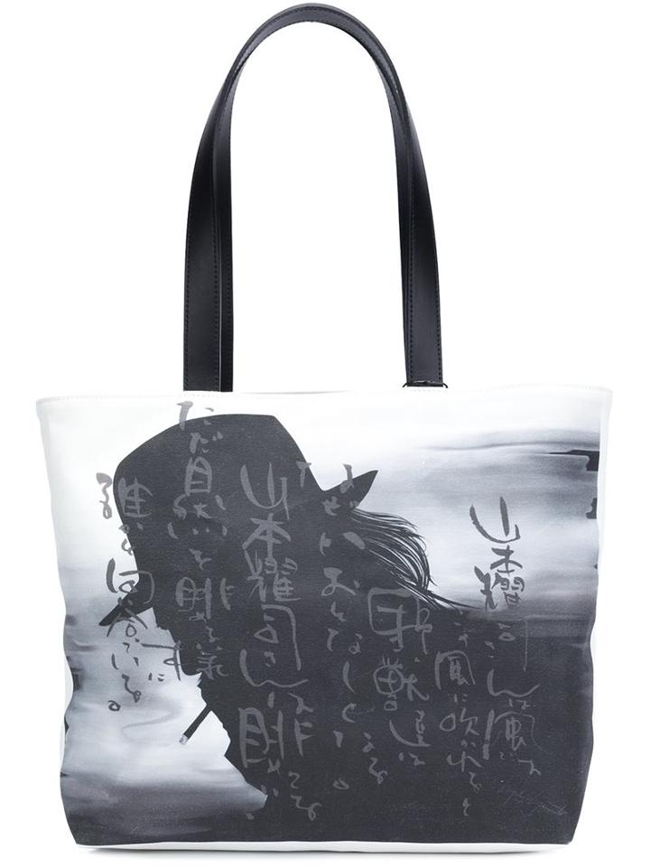 Yohji Yamamoto Printed Tote, Women's, Grey
