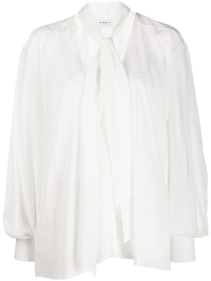 Givenchy Pussycat Bow Long-sleeved Blouse - White