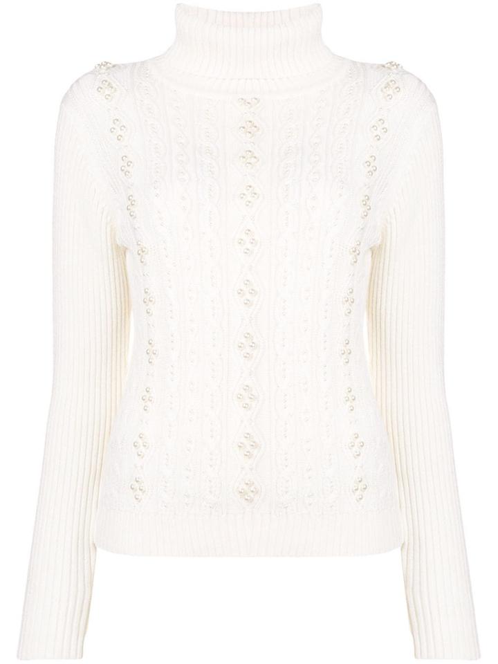 Edward Achour Paris Faux-pearl Embellished Sweater - White
