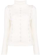 Edward Achour Paris Faux-pearl Embellished Sweater - White