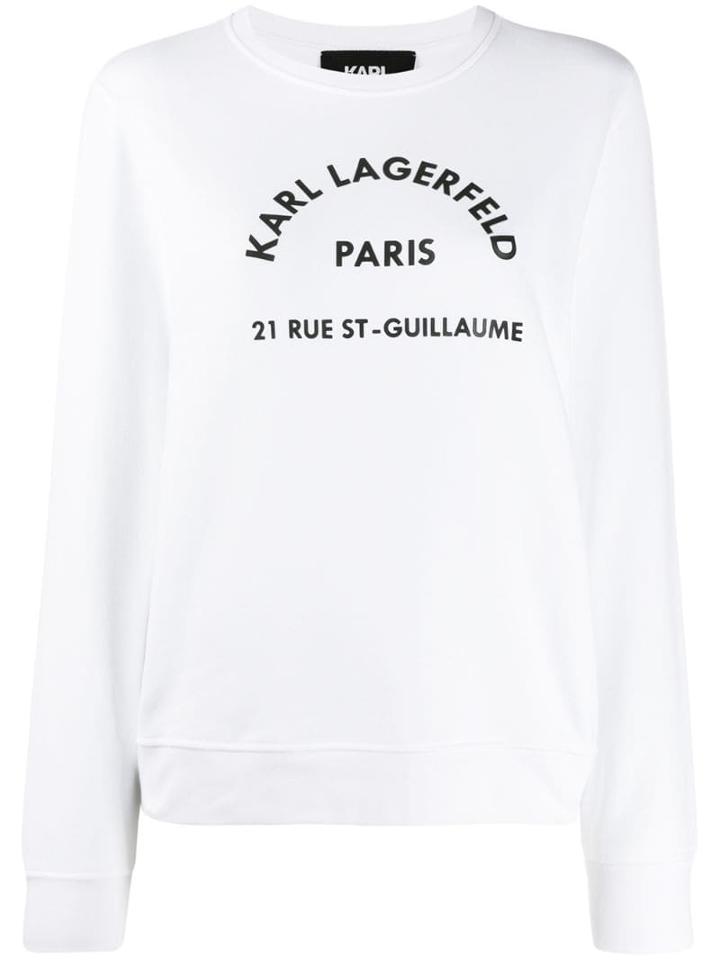 Karl Lagerfeld Signature Logo Sweatshirt - White