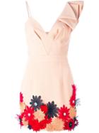 Emanuel Ungaro Flower Appliqué Dress, Women's, Size: 44, Nude/neutrals, Acetate/rayon/crystal