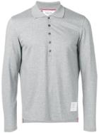 Thom Browne Long Sleeve Jersey Polo - Grey