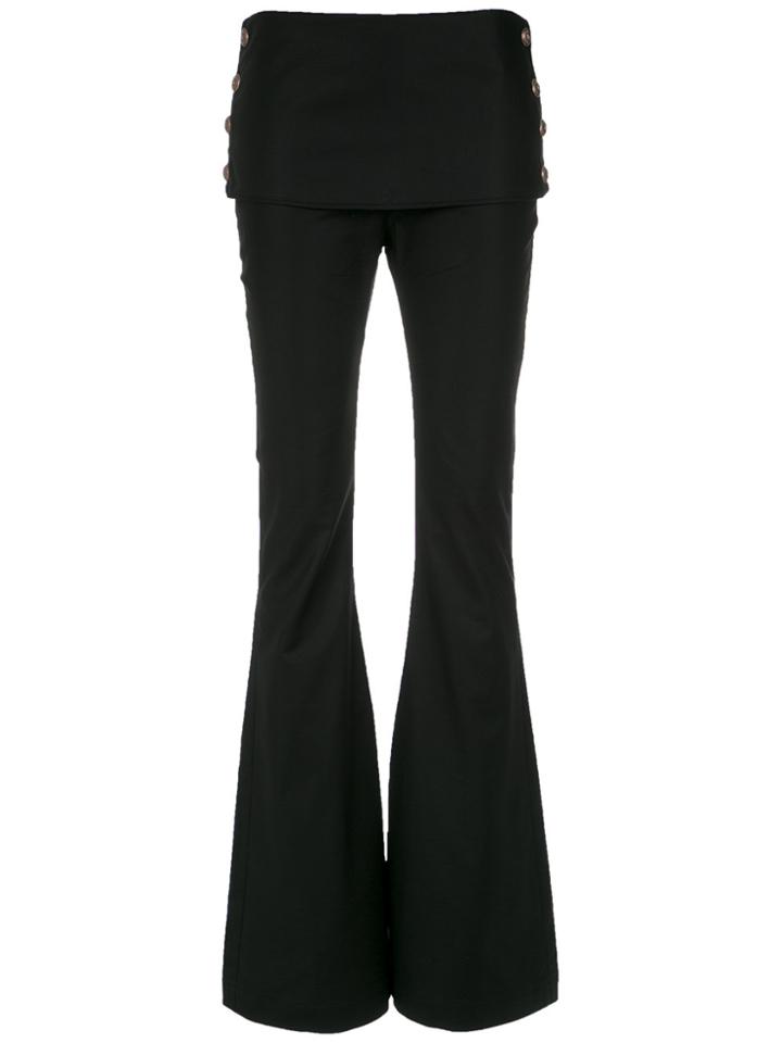 Andrea Bogosian Buttoned Flared Trousers - Black