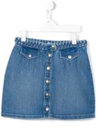 Chloé Kids Woven Waistband Denim Skirt, Girl's, Size: 14 Yrs, Blue