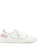 Valentino Perforated Logo Sneakers - White