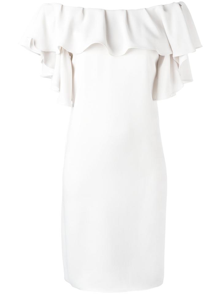 P.a.r.o.s.h. Ruffled Off-shoulders Dress, Women's, Size: Xs, White, Polyester