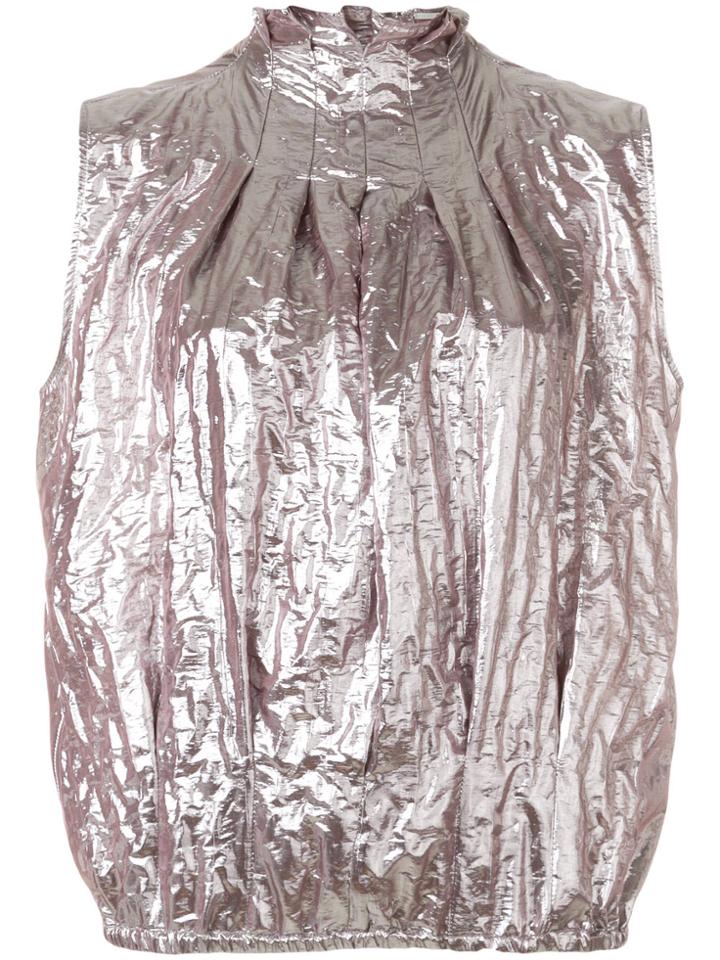 Lardini Wrinkled-effect Top - Metallic