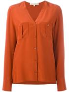 Vanessa Bruno Collarless Shirt, Women's, Size: 38, Yellow/orange, Silk
