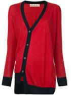 Marni Cashmere Off-centre Fastening Cardigan - Red