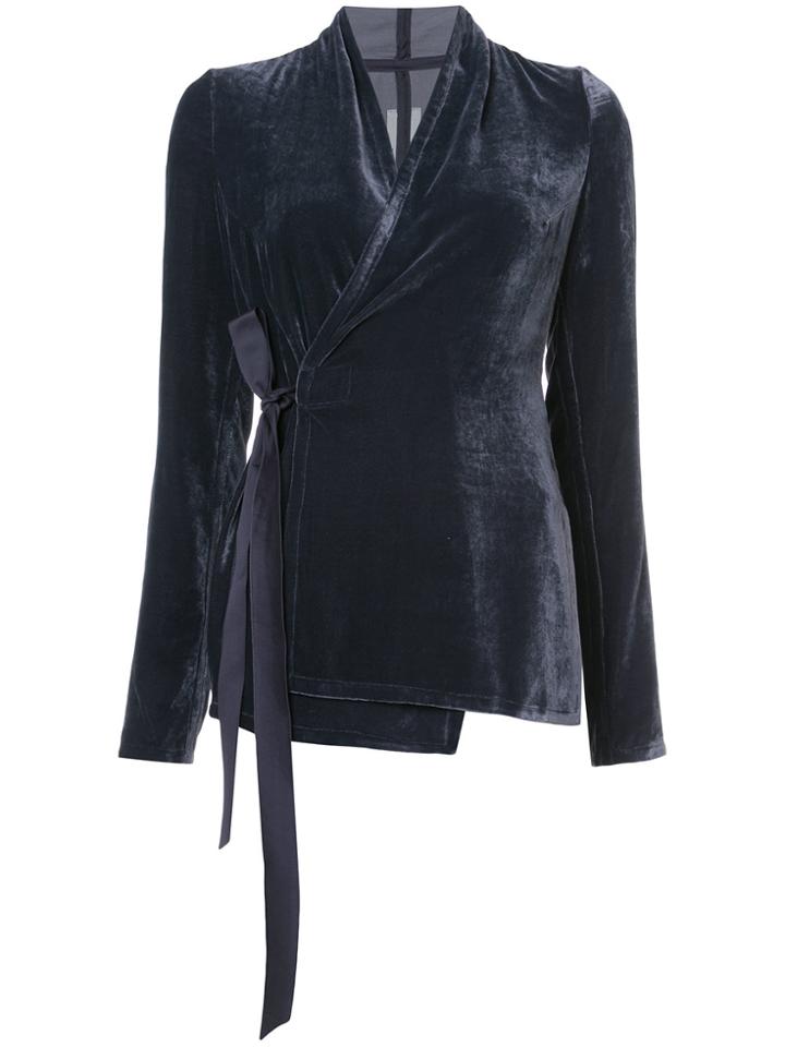 Rick Owens Velvet Wrap Jacket - Pink & Purple