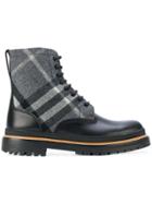 Burberry Check Boots - Black