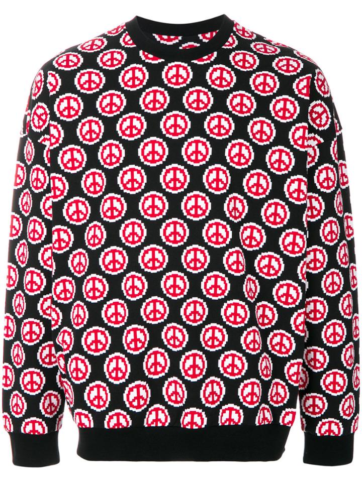 Love Moschino Peace Symbol Print Sweatshirt - Black