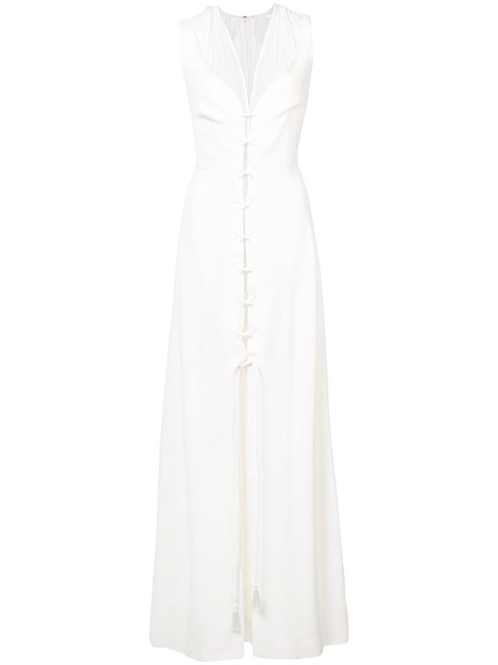 Derek Lam Lace-up Detail Layered Gown - White