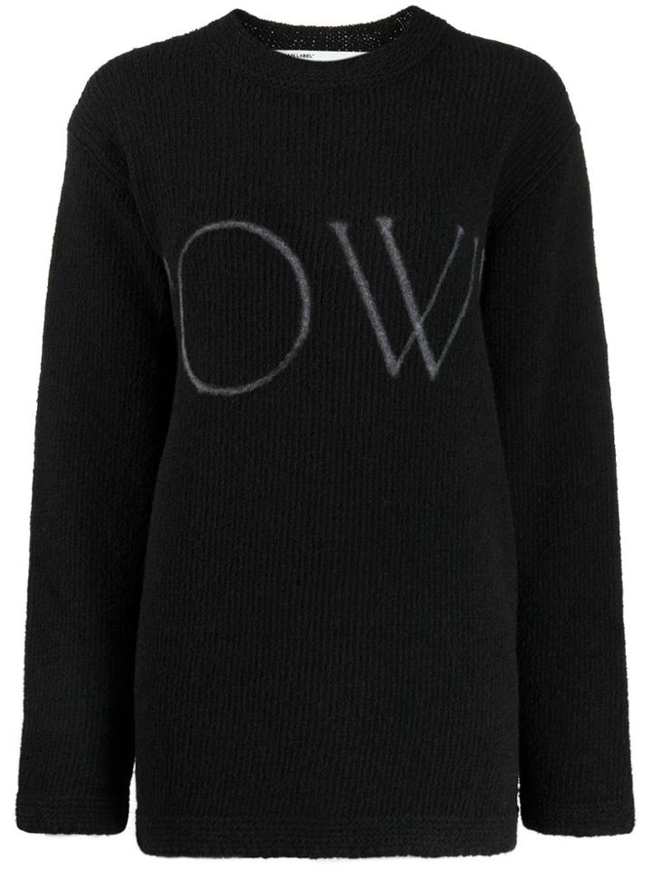 Off-white Logo Ribbed Crewneck Jumper - Black