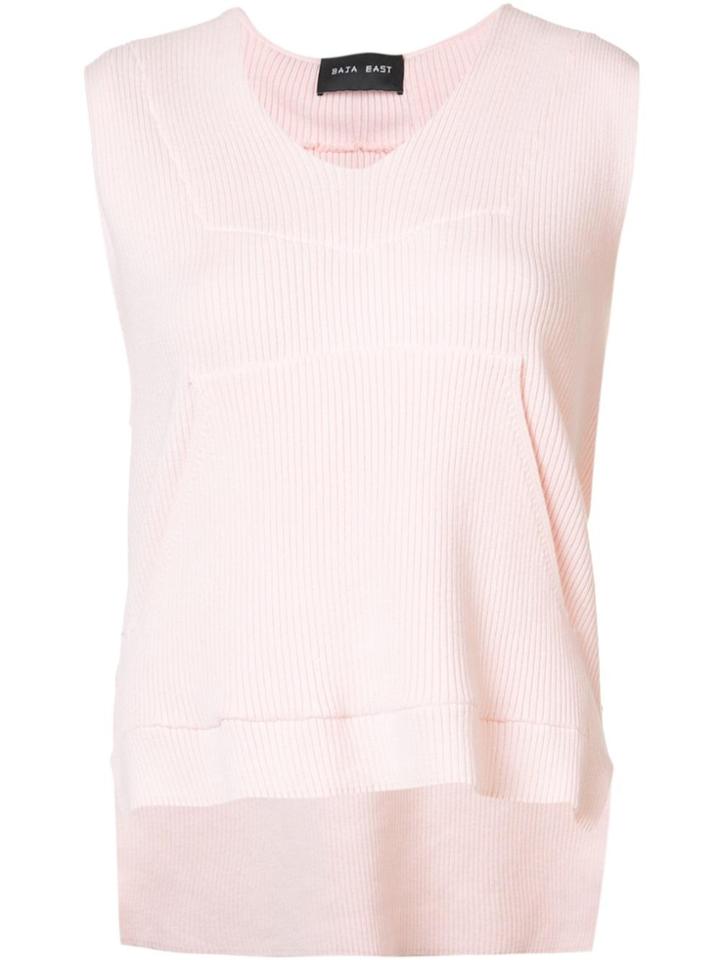 Baja East Sleeveless V-neck Hoodie - Pink & Purple