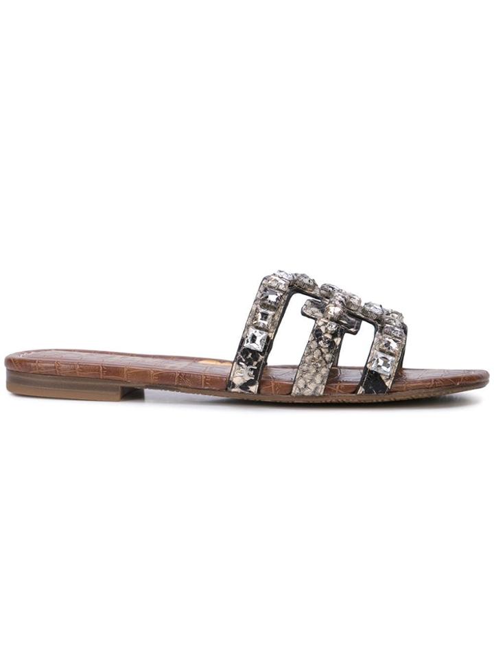 Sam Edelman Putty Crystal Embellished Sandals - Silver