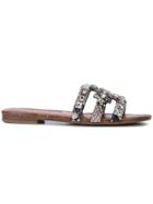 Sam Edelman Putty Crystal Embellished Sandals - Silver