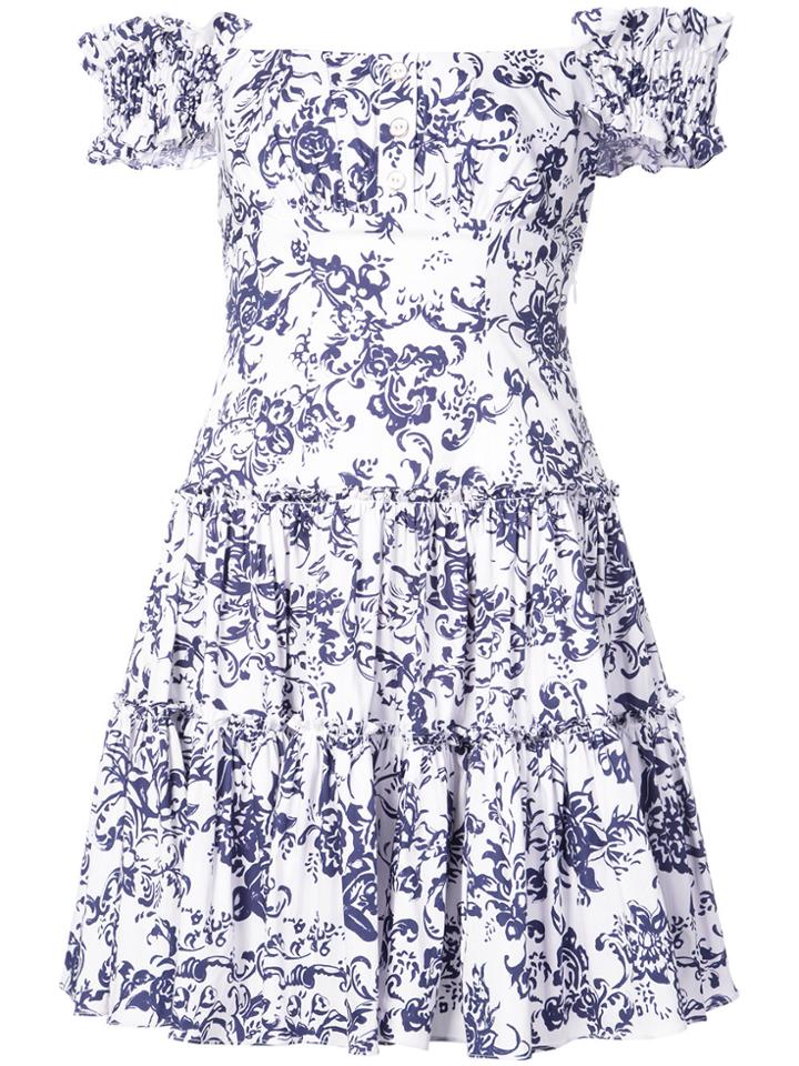 Caroline Constas Floral Print Dress - White