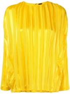 Zero + Maria Cornejo Plissé Long-sleeved Blouse - Yellow