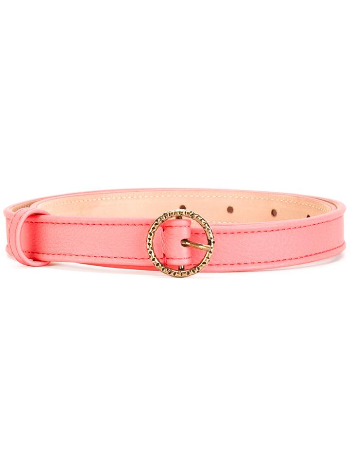 Agnona - Round Buckle Belt - Women - Calf Leather - 75, Pink/purple, Calf Leather