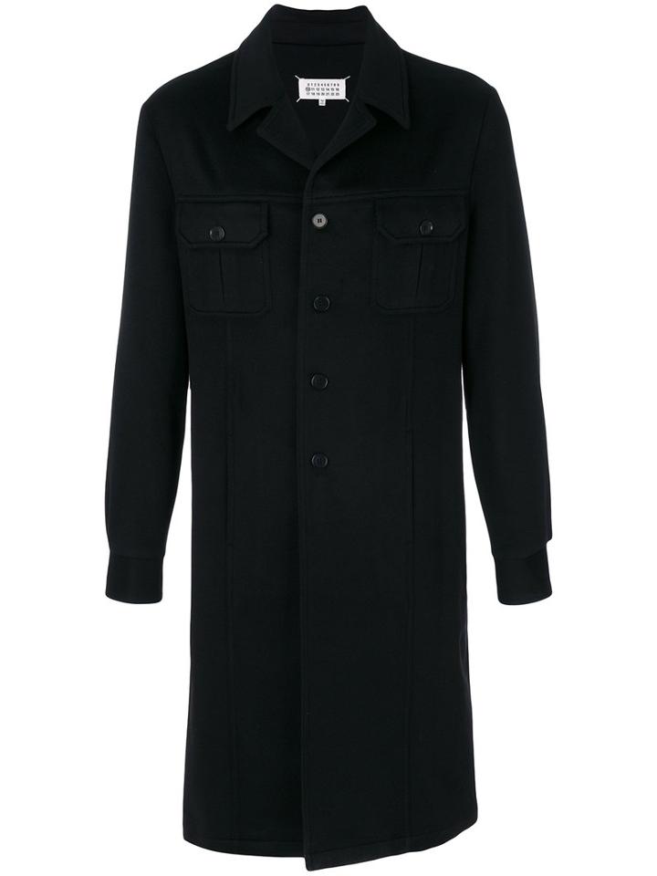 Maison Margiela - Cashmere Double Breasted Coat - Men - Cotton/viscose/cashmere - 54, Black, Cotton/viscose/cashmere