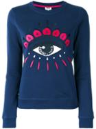 Kenzo Eye Sweatshirt, Women's, Size: Large, Blue, Cotton/spandex/elastane