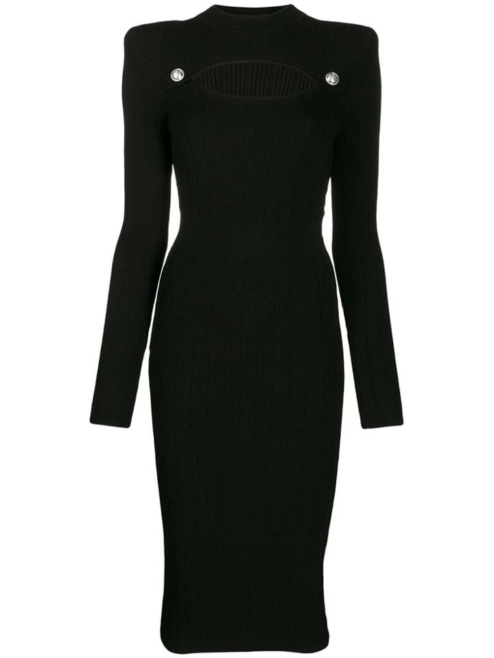 Balmain Cut-out Detail Dress - Black