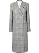 Calvin Klein 205w39nyc Checked Double Breasted Coat - Grey