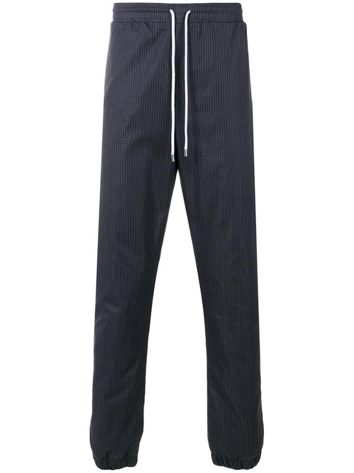 Futur Checked Print Track Trousers - Blue