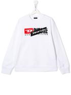 Diesel Kids Logo Print Sweatshirt - White