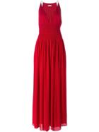 Issa Ruched Sleeveless Gown - Red