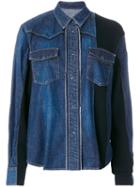 Sacai - Panelled Denim Jacket - Women - Cotton/nylon/wool - 2, Blue, Cotton/nylon/wool