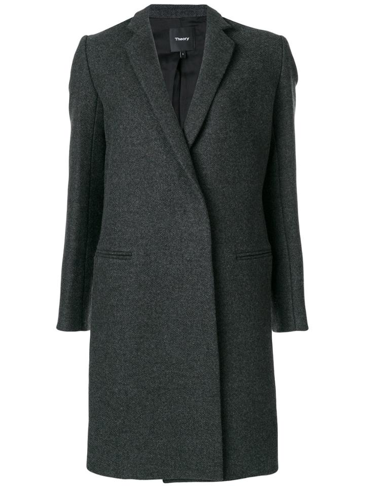 Theory Single Button Classic Coat - Grey