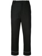 Bassike - Contrast Detail Pants - Women - Cotton/nylon/virgin Wool - 10, Black, Cotton/nylon/virgin Wool