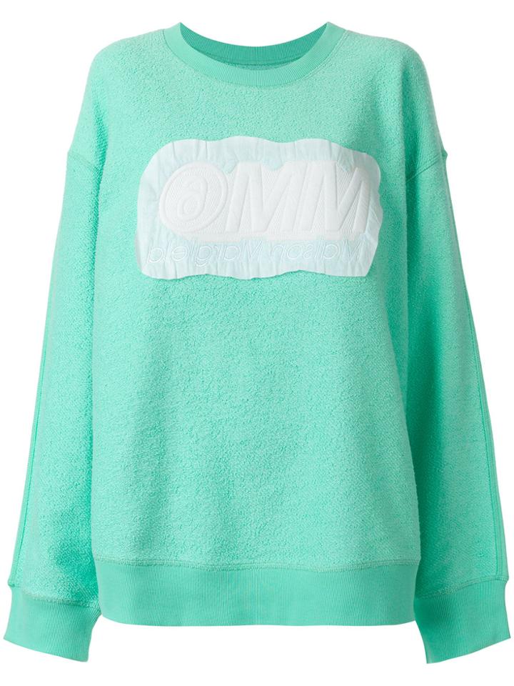 Mm6 Maison Margiela Reverse Logo Patch Sweatshirt - Green