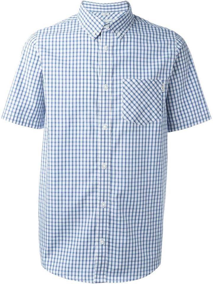 Carhartt Checked Shortsleeved Shirt, Men's, Size: L, Blue, Cotton