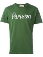 Maison Kitsuné Parisien Print T-shirt, Men's, Size: Medium, Green, Cotton