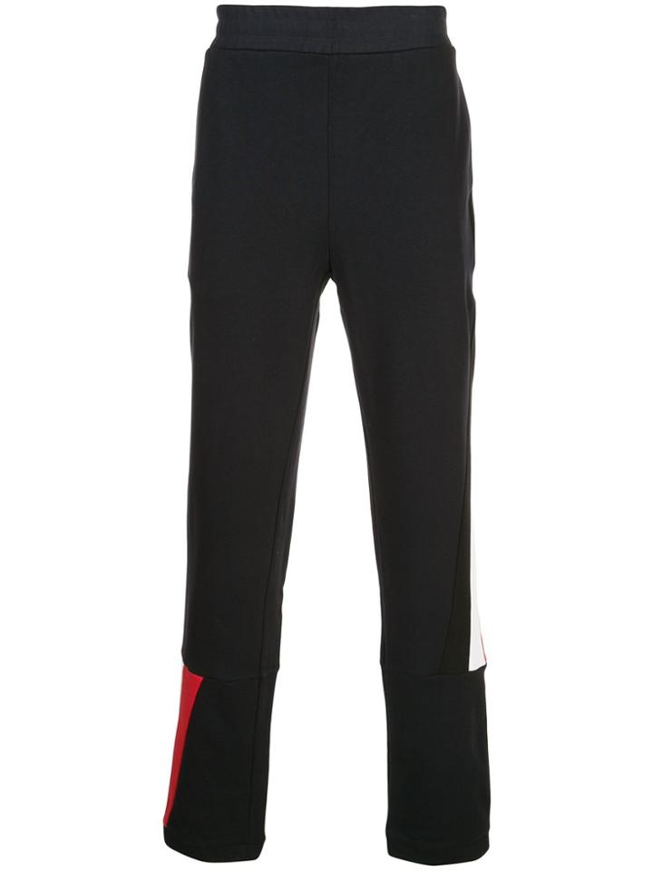 Moncler Side Stripe Logo Patch Track Pants - Blue